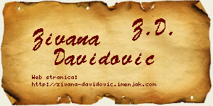 Živana Davidović vizit kartica